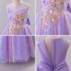 imageIDOPIP Sequin Butterfly Flower Girl Dress for Kids Wedding Pageant Party Long Gown Princess Birthday Communion Tulle DressesPurple