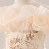 imageIDOPIP Sequin Embroidery Flower Girl Maxi Dress for Wedding Party Birthday Princess Dresses Pageant Ruffle Cold Shoulder GownChampagne