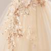 imageIDOPIP Sequin Embroidery Flower Girl Maxi Dress for Wedding Party Birthday Princess Dresses Pageant Ruffle Cold Shoulder GownChampagne