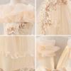 imageIDOPIP Sequin Embroidery Flower Girl Maxi Dress for Wedding Party Birthday Princess Dresses Pageant Ruffle Cold Shoulder GownChampagne
