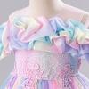 imageIDOPIP Sequin Embroidery Flower Girl Maxi Dress for Wedding Party Birthday Princess Dresses Pageant Ruffle Cold Shoulder GownPink  Gradient