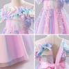 imageIDOPIP Sequin Embroidery Flower Girl Maxi Dress for Wedding Party Birthday Princess Dresses Pageant Ruffle Cold Shoulder GownPink  Gradient