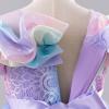 imageIDOPIP Sequin Embroidery Flower Girl Maxi Dress for Wedding Party Birthday Princess Dresses Pageant Ruffle Cold Shoulder GownPurple  Gradient
