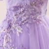 imageIDOPIP Sequin Embroidery Flower Girl Maxi Dress for Wedding Party Birthday Princess Dresses Pageant Ruffle Cold Shoulder GownPurple