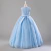 imageIDOPIP Sequin Flower Girl Lace Dress for Kids Wedding Pageant Party Formal Long Gown Princess First Communion Tulle DressesBlue