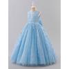 imageIDOPIP Sequin Flower Girl Lace Dress for Kids Wedding Pageant Party Formal Long Gown Princess First Communion Tulle DressesBlue Butterfly