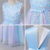 imageIDOPIP Sequin Flower Girl Lace Dress for Kids Wedding Pageant Party Formal Long Gown Princess First Communion Tulle DressesBlue Gradient