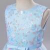 imageIDOPIP Sequin Flower Girl Lace Dress for Kids Wedding Pageant Party Formal Long Gown Princess First Communion Tulle DressesBlue Gradient