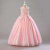 imageIDOPIP Sequin Flower Girl Lace Dress for Kids Wedding Pageant Party Formal Long Gown Princess First Communion Tulle DressesPink