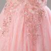 imageIDOPIP Sequin Flower Girl Lace Dress for Kids Wedding Pageant Party Formal Long Gown Princess First Communion Tulle DressesPink