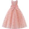 imageIDOPIP Sequin Flower Girl Lace Dress for Kids Wedding Pageant Party Formal Long Gown Princess First Communion Tulle DressesPink Butterfly