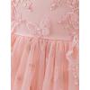imageIDOPIP Sequin Flower Girl Lace Dress for Kids Wedding Pageant Party Formal Long Gown Princess First Communion Tulle DressesPink Butterfly