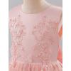 imageIDOPIP Sequin Flower Girl Lace Dress for Kids Wedding Pageant Party Formal Long Gown Princess First Communion Tulle DressesPink Butterfly