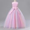 imageIDOPIP Sequin Flower Girl Lace Dress for Kids Wedding Pageant Party Formal Long Gown Princess First Communion Tulle DressesPink Gradient