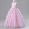 imageIDOPIP Sequin Flower Girl Lace Dress for Kids Wedding Pageant Party Formal Long Gown Princess First Communion Tulle DressesPink Gradient