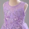 imageIDOPIP Sequin Flower Girl Lace Dress for Kids Wedding Pageant Party Formal Long Gown Princess First Communion Tulle DressesPurple