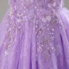 imageIDOPIP Sequin Flower Girl Lace Dress for Kids Wedding Pageant Party Formal Long Gown Princess First Communion Tulle DressesPurple