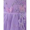 imageIDOPIP Sequin Flower Girl Lace Dress for Kids Wedding Pageant Party Formal Long Gown Princess First Communion Tulle DressesPurple Butterfly