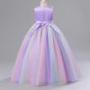 imageIDOPIP Sequin Flower Girl Lace Dress for Kids Wedding Pageant Party Formal Long Gown Princess First Communion Tulle DressesPurple Gradient