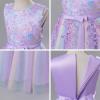 imageIDOPIP Sequin Flower Girl Lace Dress for Kids Wedding Pageant Party Formal Long Gown Princess First Communion Tulle DressesPurple Gradient
