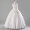 imageIDOPIP Sequin Flower Girl Lace Dress for Kids Wedding Pageant Party Formal Long Gown Princess First Communion Tulle DressesWhite