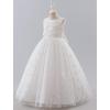 imageIDOPIP Sequin Flower Girl Lace Dress for Kids Wedding Pageant Party Formal Long Gown Princess First Communion Tulle DressesWhite Butterfly