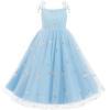 imageIDOPIP Smocked Flower Girl Dress for Wedding Toddler Kids Party Birthday Princess Dresses Pageant Sleeveless Tie Bowknot GownBlue