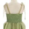 imageIDOPIP Smocked Flower Girl Dress for Wedding Toddler Kids Party Birthday Princess Dresses Pageant Sleeveless Tie Bowknot GownGreen