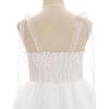 imageIDOPIP Smocked Flower Girl Dress for Wedding Toddler Kids Party Birthday Princess Dresses Pageant Sleeveless Tie Bowknot GownWhite
