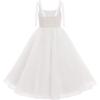 imageIDOPIP Smocked Flower Girl Dress for Wedding Toddler Kids Party Birthday Princess Dresses Pageant Sleeveless Tie Bowknot GownWhite
