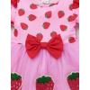 imageIDOPIP Toddler Baby Girls Birthday Dress Strawberry Cow Bee Cake Smash Party Pageant Bowknot Tutu Dress with Headband OutfitPink Strawberry