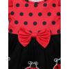 imageIDOPIP Toddler Baby Girls Birthday Dress Strawberry Cow Bee Cake Smash Party Pageant Bowknot Tutu Dress with Headband OutfitRed Ladybug