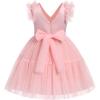 imageIDOPIP Toddler Baby Girls Butterfly Tutu Dress Ruffle Tulle Kids Princess Flower Girl Wedding Pageant Birthday Party DressesPink