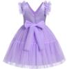 imageIDOPIP Toddler Baby Girls Butterfly Tutu Dress Ruffle Tulle Kids Princess Flower Girl Wedding Pageant Birthday Party DressesPurple