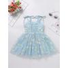 imageIDOPIP Toddler Baby Girls Strawberry Heart Tutu Dress Summer Sleeveless Smocked Backless Princess Birthday Party Dresses 16TBlue Daisy