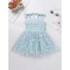 imageIDOPIP Toddler Baby Girls Strawberry Heart Tutu Dress Summer Sleeveless Smocked Backless Princess Birthday Party Dresses 16TBlue Daisy