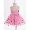 imageIDOPIP Toddler Baby Girls Strawberry Heart Tutu Dress Summer Sleeveless Smocked Backless Princess Birthday Party Dresses 16TPink Heart