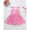imageIDOPIP Toddler Baby Girls Strawberry Heart Tutu Dress Summer Sleeveless Smocked Backless Princess Birthday Party Dresses 16TPink Heart