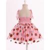 imageIDOPIP Toddler Baby Girls Strawberry Heart Tutu Dress Summer Sleeveless Smocked Backless Princess Birthday Party Dresses 16TPink Strawberry