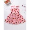 imageIDOPIP Toddler Baby Girls Strawberry Heart Tutu Dress Summer Sleeveless Smocked Backless Princess Birthday Party Dresses 16TPink Strawberry