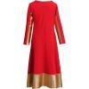 imageMetallic Gold Cross Praise Dance Dress for Girls Kids Long Sleeve Bandage Color Block Liturgical Lyrical Worship Dancewear Loose Fit Full Length Ruffle Tunic Circle Skirt Ballet Costume Red 56Y