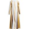 imageMetallic Gold Praise Dance Dresses for Girls Kids Liturgical Lyrical Color Block Worship Dress Loose Fit Full Length Swing Gown Ruffle Tunic Circle Skirt Christian Church Ballet Dancewear White 56Y