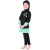 imageMuslim Swimsuit for Girls Kids 2 Pieces Modest Islamic Swimwear Burkini Full Cover Hijab Long Sleeve Heart Print Hooded Top Pants Swimming Cap Costume Conservative Beachwear Bathing Suit Black 1112Y