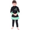 imageMuslim Swimsuit for Girls Kids 2 Pieces Modest Islamic Swimwear Burkini Full Cover Hijab Long Sleeve Heart Print Hooded Top Pants Swimming Cap Costume Conservative Beachwear Bathing Suit Black 1112Y