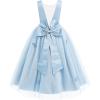 imageIDOPIP Flower Girl VBackless Bowknot Dress for Kids Wedding Formal Party Pageant Maxi Gown Princess Communion Tulle DressesBlue