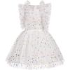 imageIDOPIP Flower Girls Sequin Butterfly Dot Tutu Dress for Kids Baby First Communion Wedding Princess Birthday Party DressesWhite Star  Kids Dress