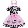 imageIDOPIP Toddler Baby Girls Birthday Dress Strawberry Cow Bee Cake Smash Party Pageant Bowknot Tutu Dress with Headband OutfitPink Cow