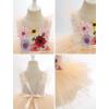 imageIDOPIP Baby Girls Sequin Strawberry Cherry Tutu Dress Summer Backless Lace Princess Birthday Party Dress with Headband OutfitApricot Flower