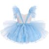 imageIDOPIP Baby Girls Sequin Strawberry Cherry Tutu Dress Summer Backless Lace Princess Birthday Party Dress with Headband OutfitBlue Bunny