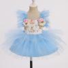 imageIDOPIP Baby Girls Sequin Strawberry Cherry Tutu Dress Summer Backless Lace Princess Birthday Party Dress with Headband OutfitBlue Bunny